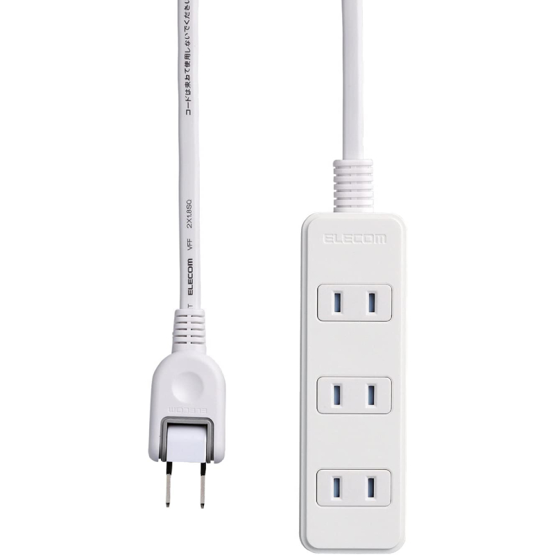 エレコム 電源タップ ほこり防止シャッター付き 配線しやすい180°スイングプラグ 4個口 5m ホワイト T-ST02-22450WH