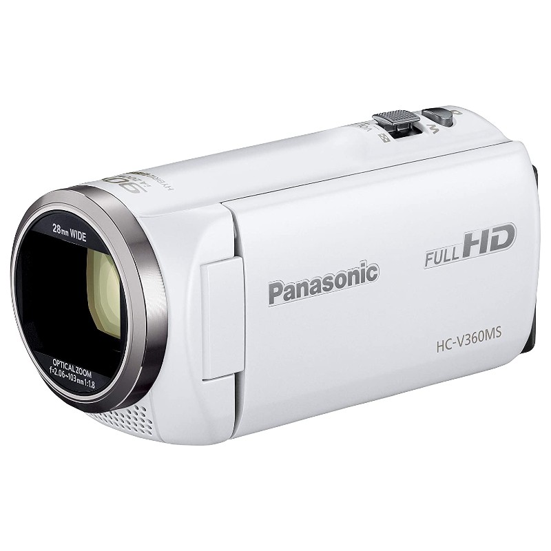 パナソニック HDビデオカメラ V360MS 16GB 高倍率90倍ズーム ホワイト HC-V360MS-W