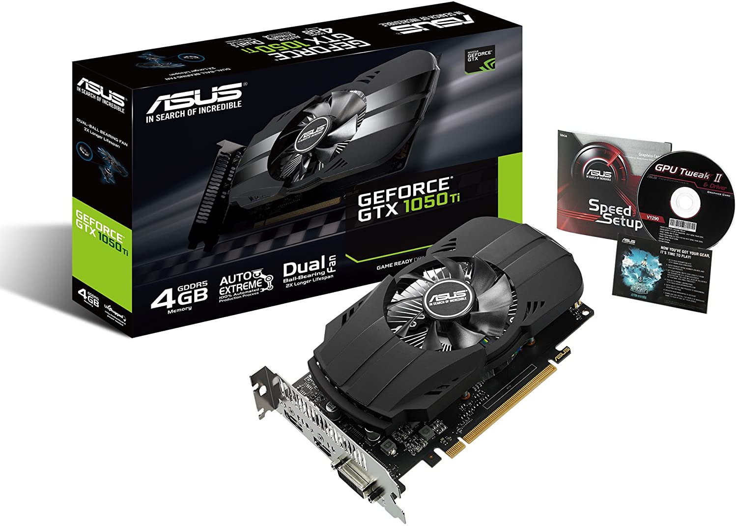ASUS NVIDIA GeForce GTX1050TI搭載ビデオカード オーバークロック メモリ4GB PH-GTX1050TI-4G