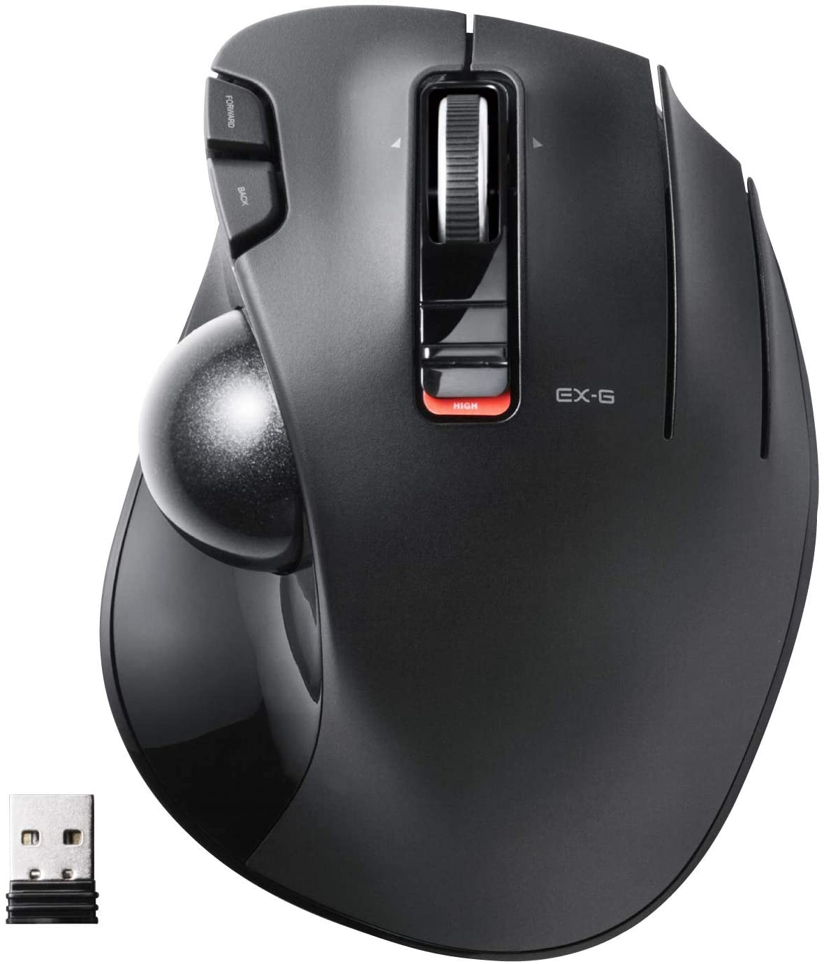 エレコム マウス ワイヤレス (レシーバー付属) トラックボール 6ボタン ブラック M-XT3DRBK
