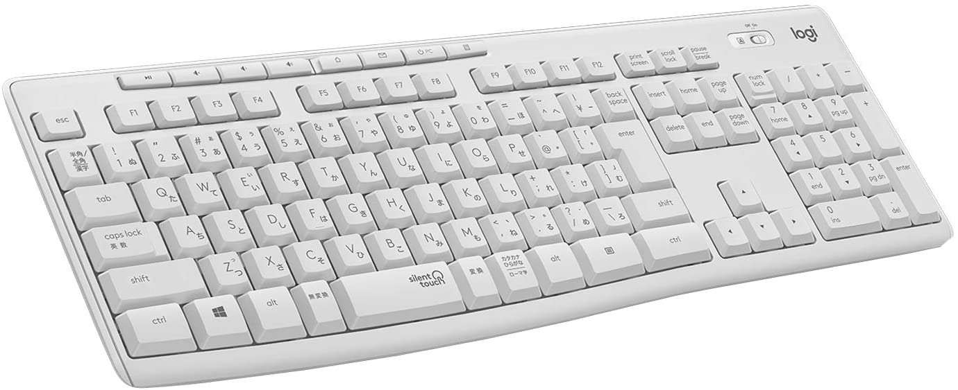 ロジクール ワイヤレスキーボード K295OW 静音 防水 キーボード 無線 Unifying K295 windows chrome オフホワイト 国内正規品