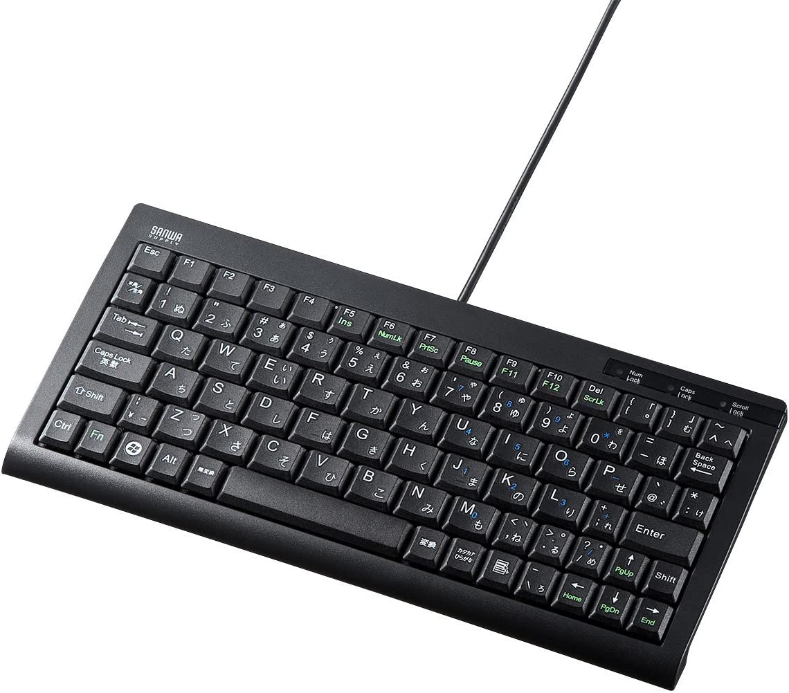 サンワサプライ ミニ&スリムUSBキーボード パンタグラフ テンキー無し ブラック SKB-SL28BK