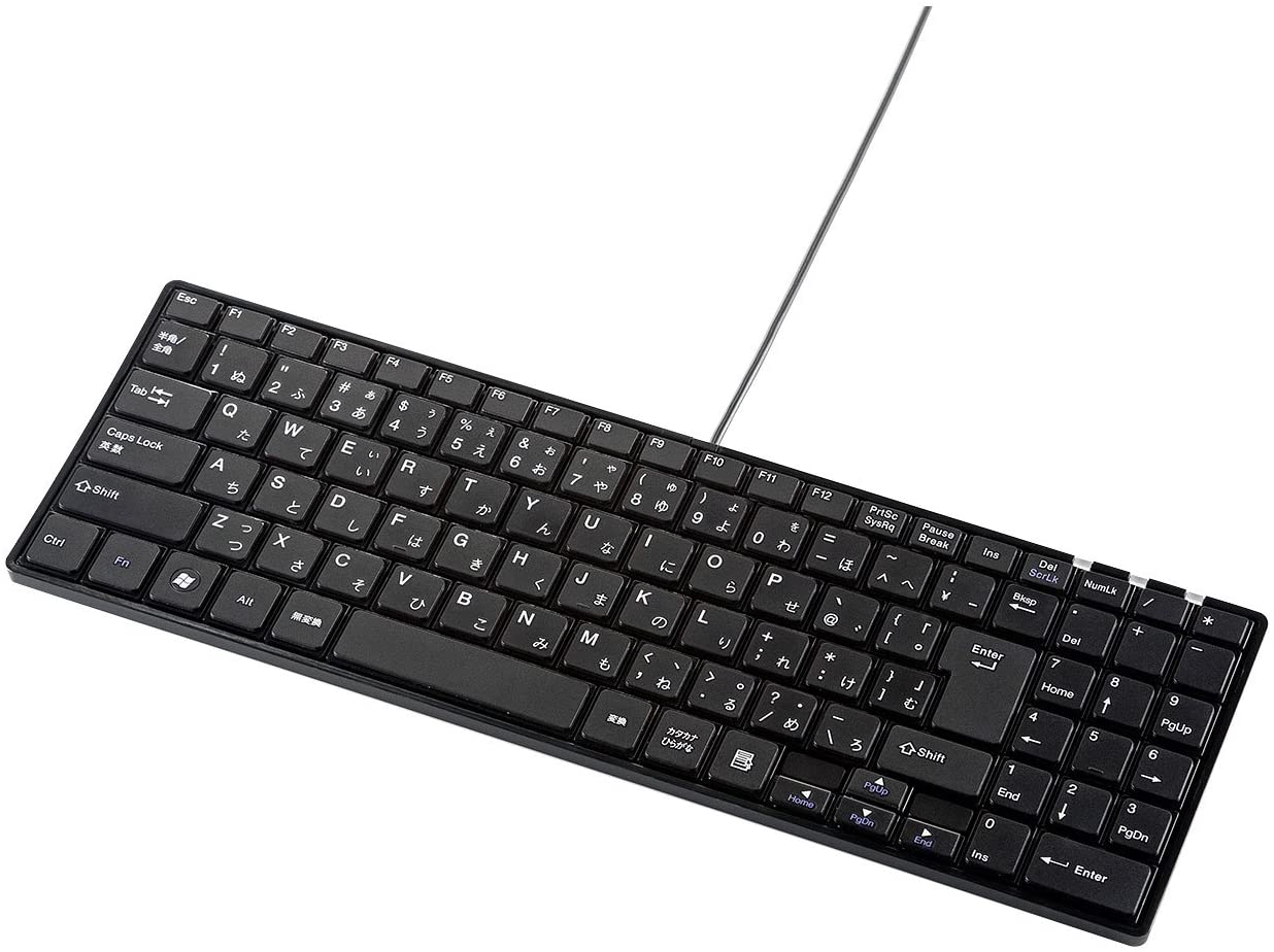 サンワサプライ 有線スリムキーボード 静音キー USB A接続 日本語配列102キー パンタグラフ SKB-SL19BK