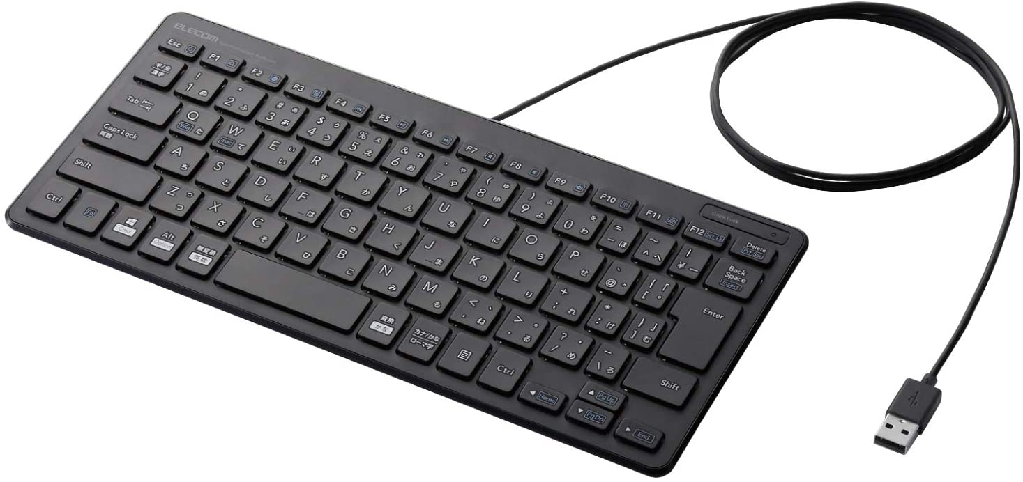 エレコム キーボード 有線 パンタグラフ ミニキーボード ブラック TK-FCP096BK