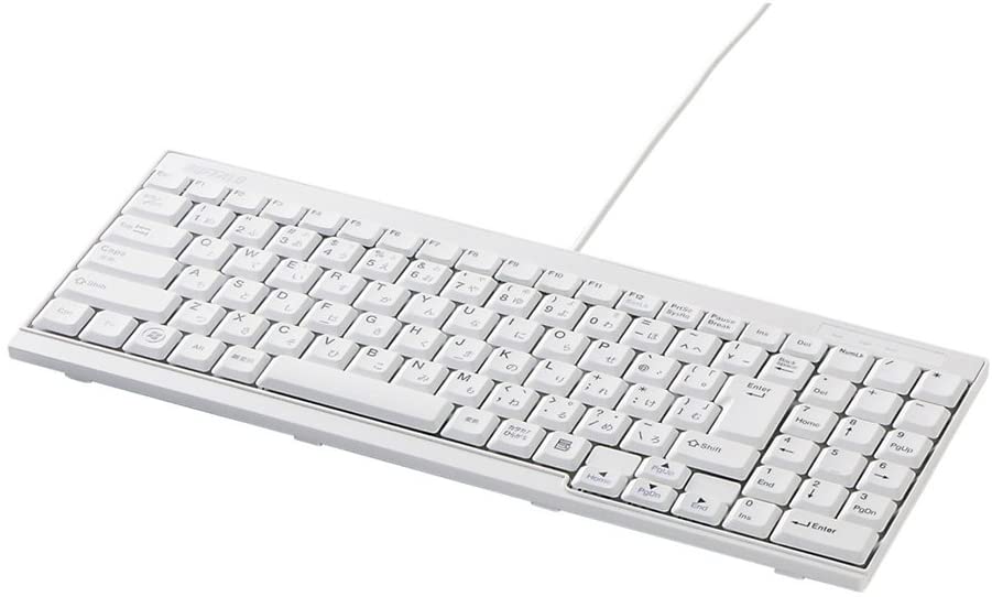 BUFFALO USB接続 有線スリムキーボード ホワイト BSKBU14WH