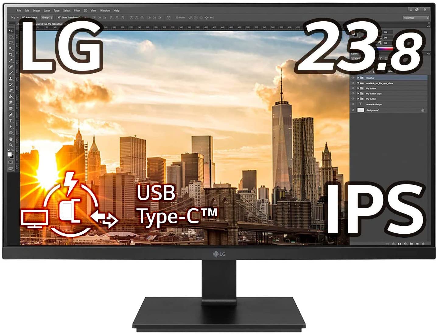 LG フレームレス モニター ディスプレイ 24BL650C-BAJP 23.8インチ/フルHD/IPS 非光沢/USB Type-C,HDMI,DP/ピボット,高さ調節,スイベル/スピーカー内蔵/フリッカーセーフ、ブルーライト低減