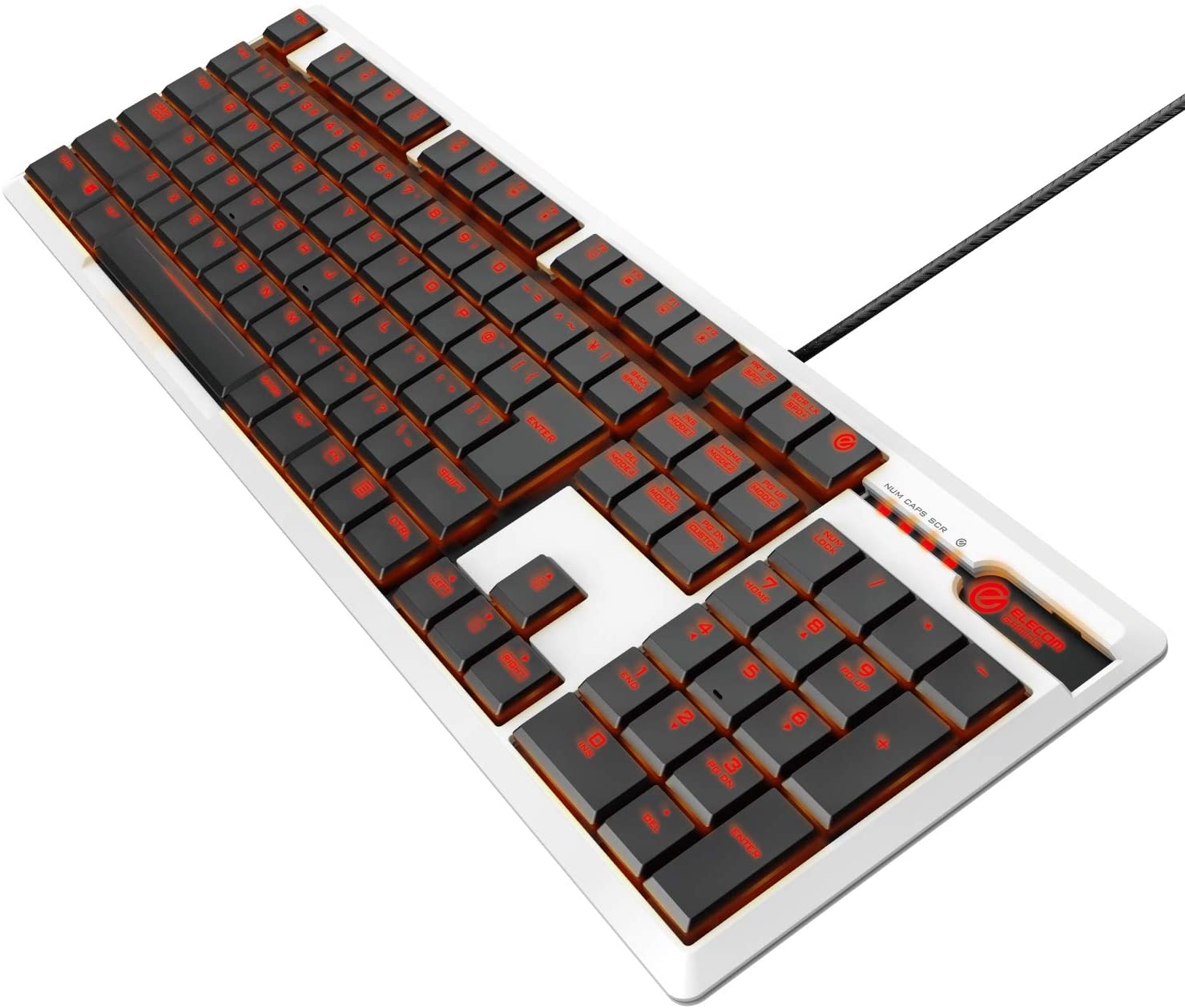 エレコム ゲーミングキーボード 【ARMA】 メカニカル 独自の薄型設計 フルサイズ 5000万回耐久スイッチ 日本語配列 LED搭載 ホワイト TK-ARMA50WH