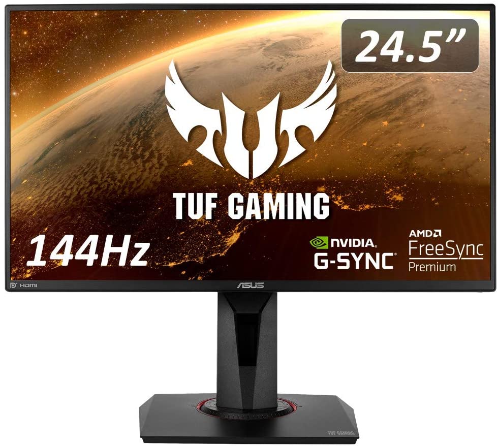 ASUSTek ゲーミングモニター TUF Gaming VG259QR 24.5インチ/フルHD/IPS/165Hz/1ms/PS5対応/G-Sync compatible/DP,HDMIx2