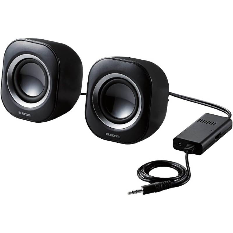 エレコム スピーカー 高出力 6W コンパクト ACアダプタ給電 ブラック MS-P08ABK