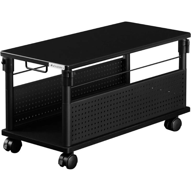 Bauhutte ( バウヒュッテ ) 昇降式 L字デスク ロータイプ パソコンラック pcラック ( 幅 32 × 奥行 67 高さ 36.5-46 cm ) ブラック BHD-670L-BK