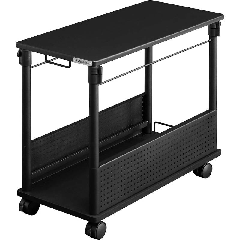 Bauhutte ( バウヒュッテ ) 昇降式 L字デスク スタンダード パソコンラック pcラック ( 幅 32 × 奥行 67 高さ 57~78 cm ) ブラック BHD-670H-BK