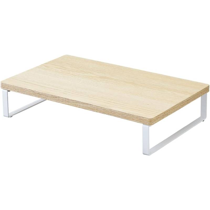 リヒトラブ パソコン台 モニター台 木目調 MDF机上台コンパクト ナチュラル 幅39×奥行25×高さ8cm 耐荷重15kg A8003-35